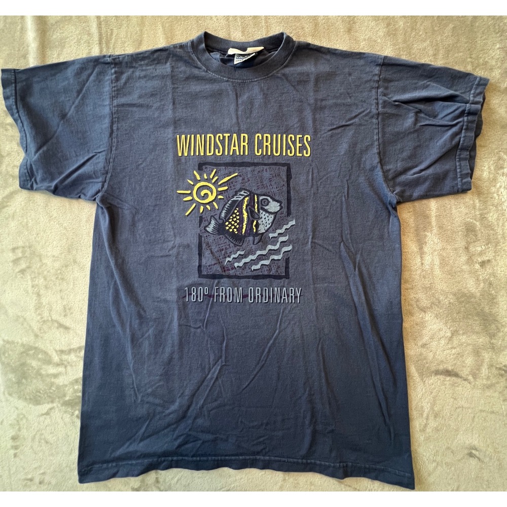 Gear For Sports Windstar Cruises T-Shirt Mens Medium Blue Graphic Tee USA Made